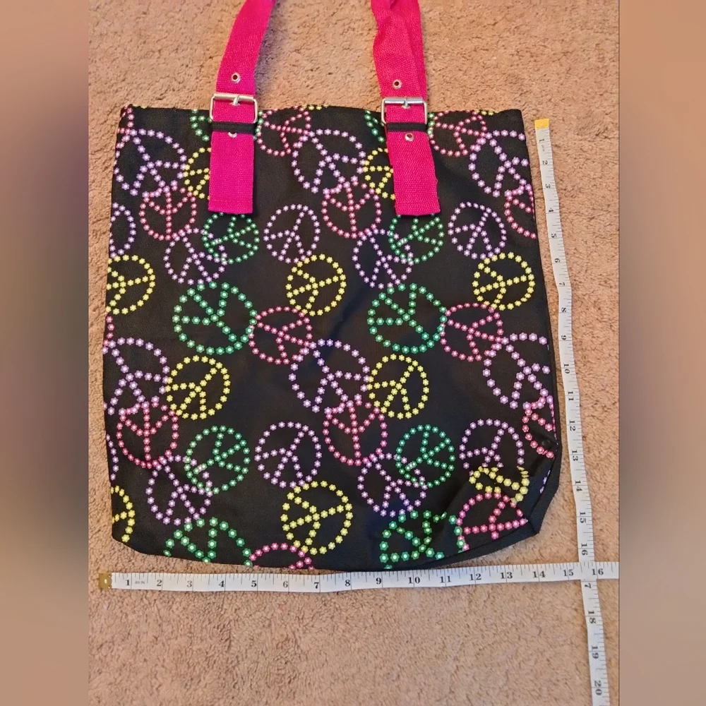 Peace Sign Multicolor Tote - Picture 3 of 7